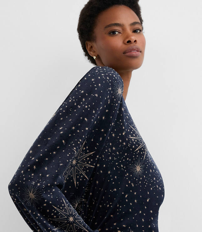 Petite Starry Velour Sweatshirt
