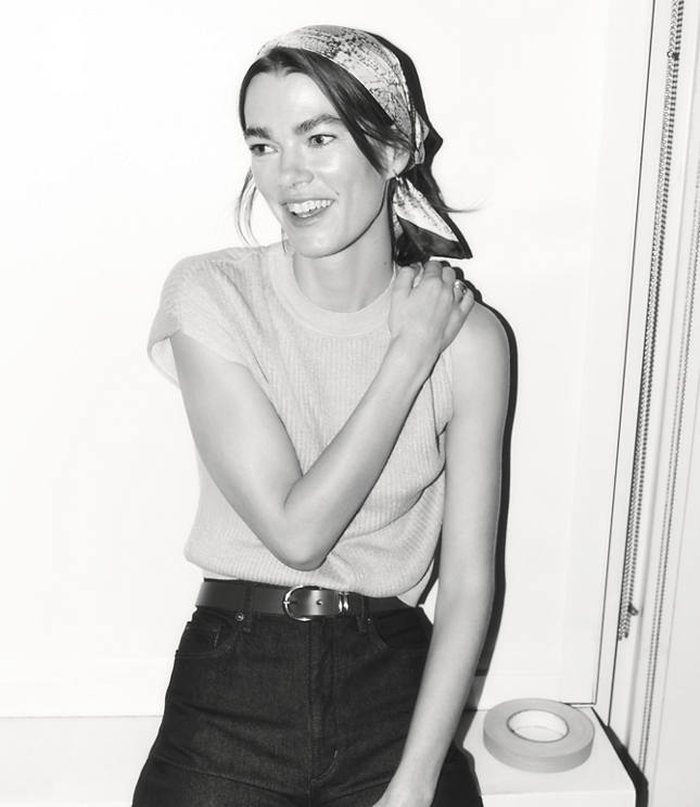 Shimmer Ribbed Cap Sleeve Sweater Tee