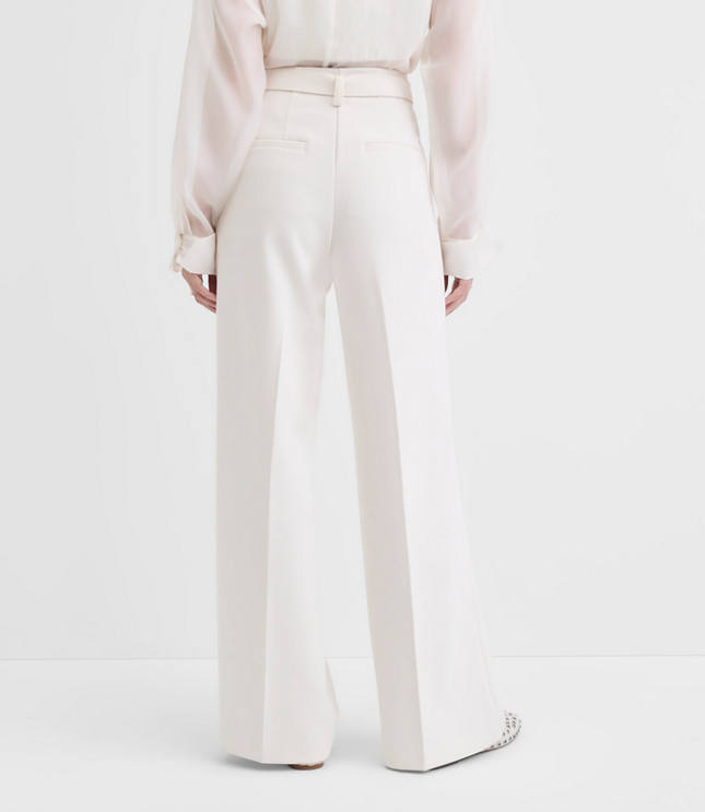 Belted Stovepipe Pants Doubleface