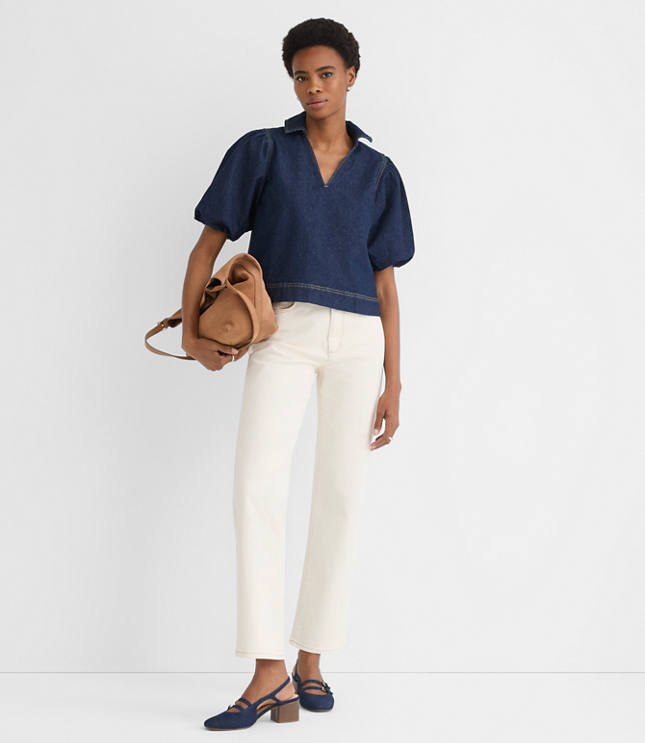 Denim Puff Sleeve Top