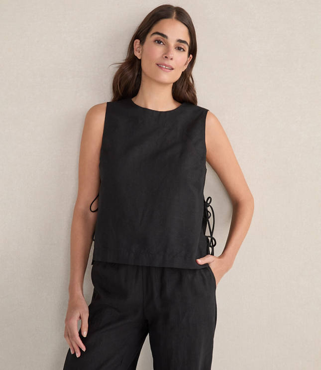 Haven Well Within Organic Cotton Linen Side Tie Tank