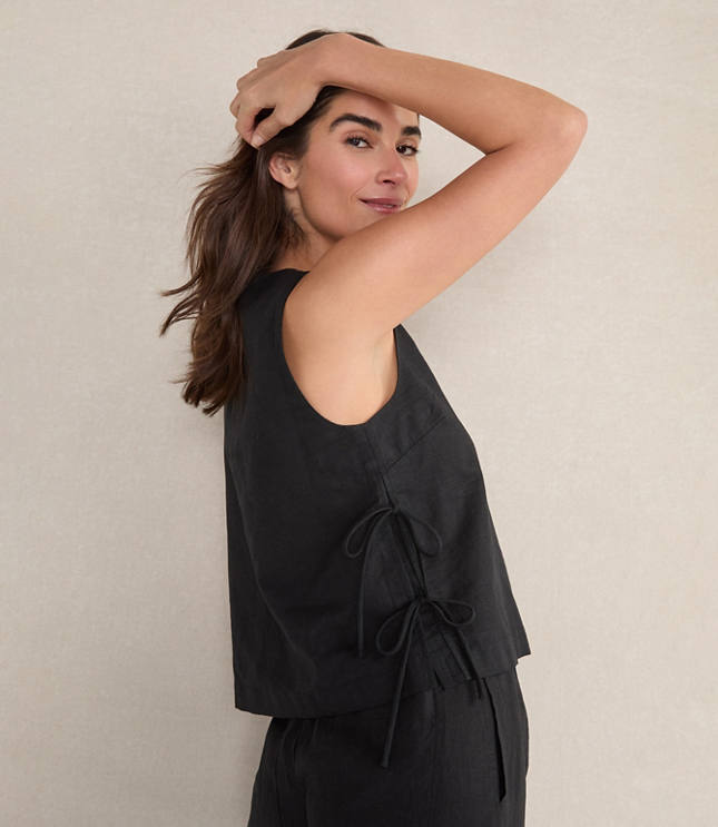 Haven Well Within Organic Cotton Linen Side Tie Tank