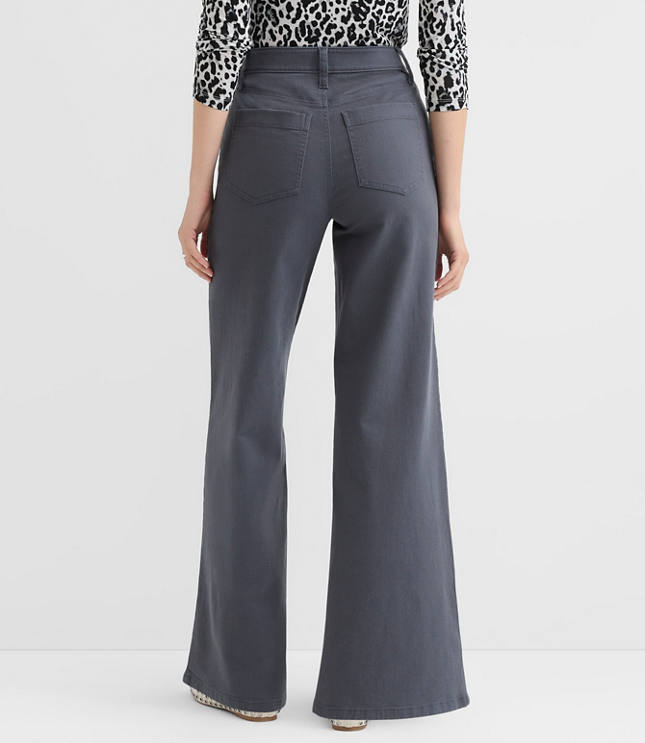 Petite Palmer Wide Leg Pants in Twill