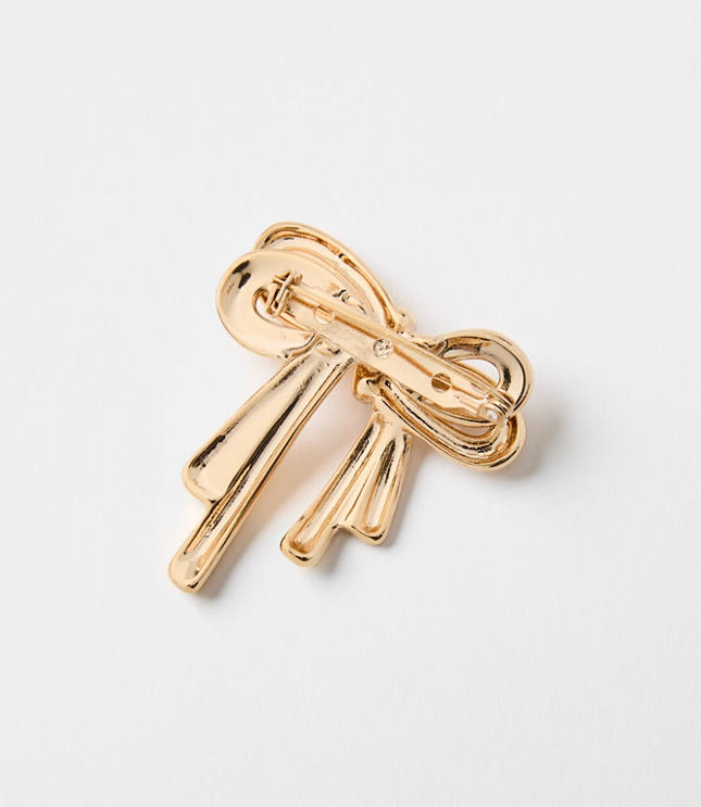 Metal Bow Brooch