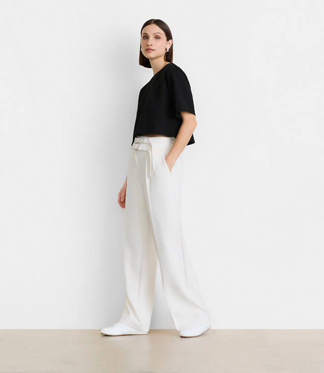 Petite LOFT Versa Crepe Drape Relaxed Tee