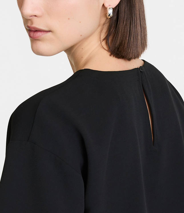 Petite LOFT Versa Crepe Drape Relaxed Tee