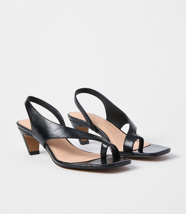 LOFT Versa Asymmetrical Leather Kitten Heels