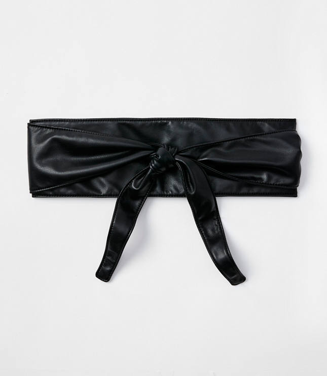 Faux Leather Tie Waist Belt