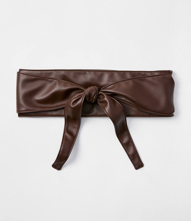 Faux Leather Tie Waist Belt