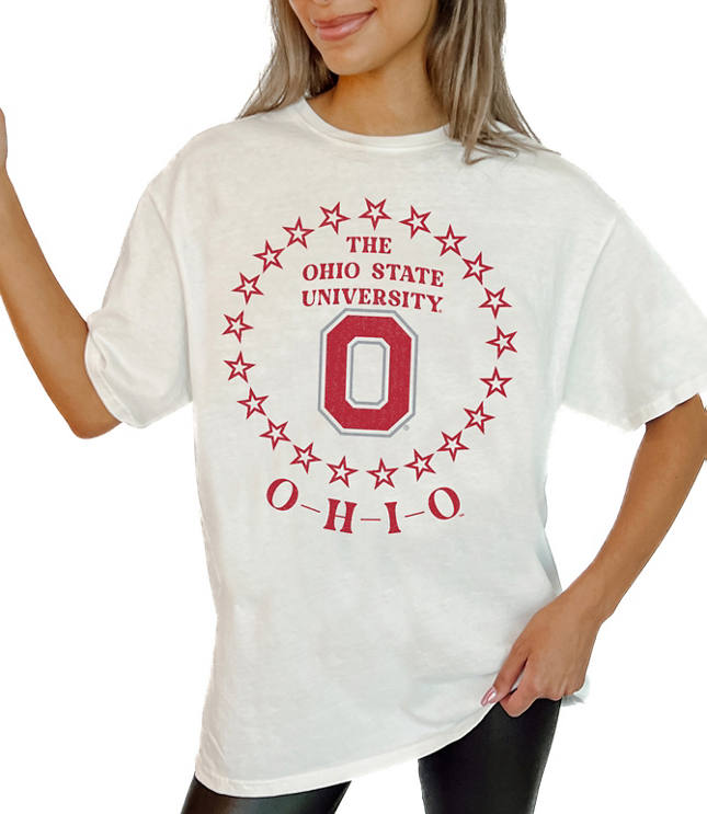 Gameday Couture Ohio State Buckeyes On Point Oversized Crew Neck Tee