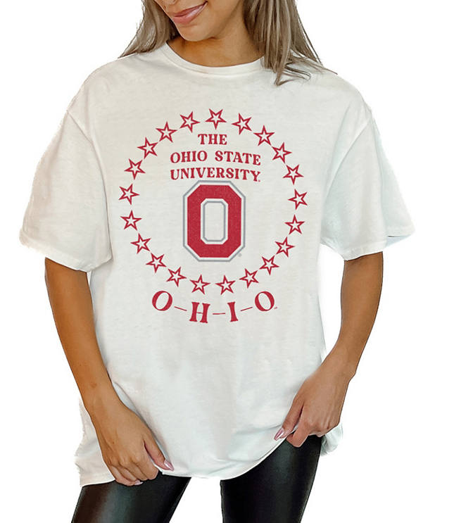 Gameday Couture Ohio State Buckeyes On Point Oversized Crew Neck Tee