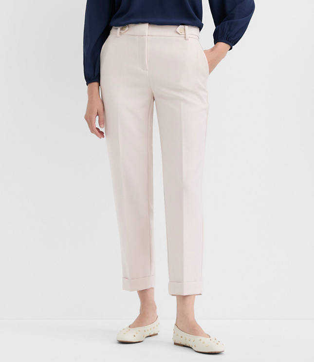 Curvy Cuffed Riviera Slim Pants in Melange