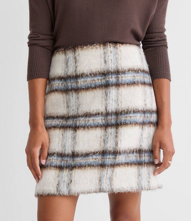 Tall Plaid Boucle Mini Skirt