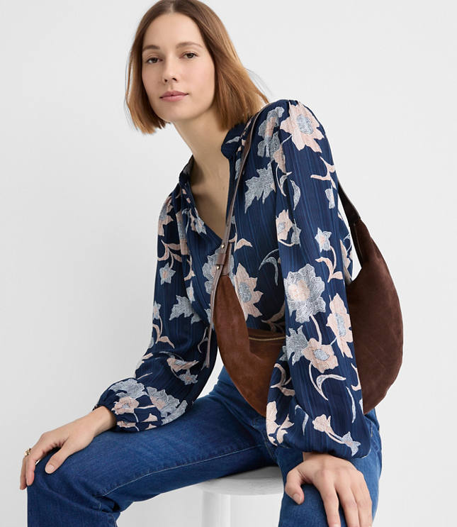 Floral Modern V-Neck Blouse