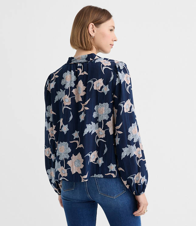 Floral Modern V-Neck Blouse