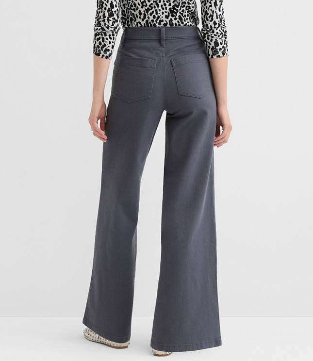 Petite Curvy Palmer Wide Leg Pants in Twill