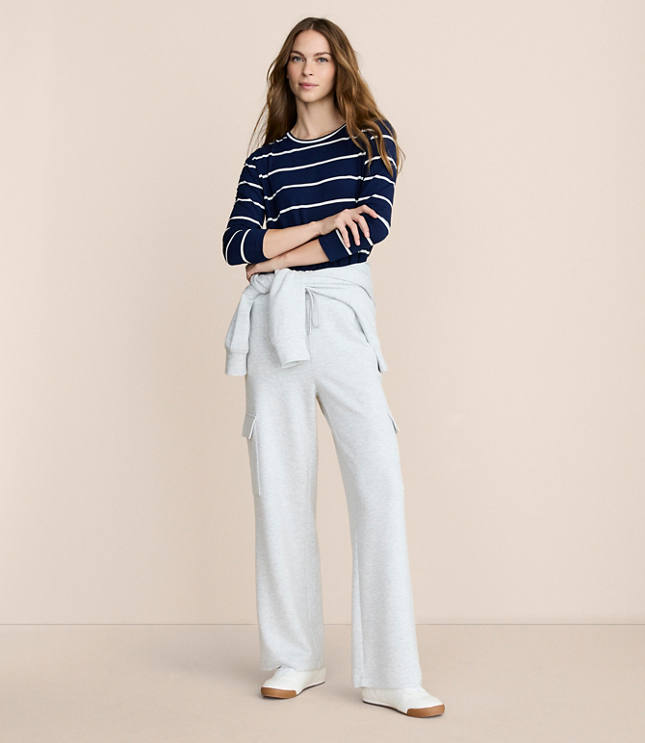 Petite Lou & Grey Heathered Scubasoft Straight Leg Cargo Pants