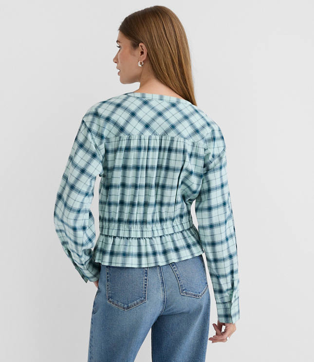 Plaid Flannel Safari Peplum Top