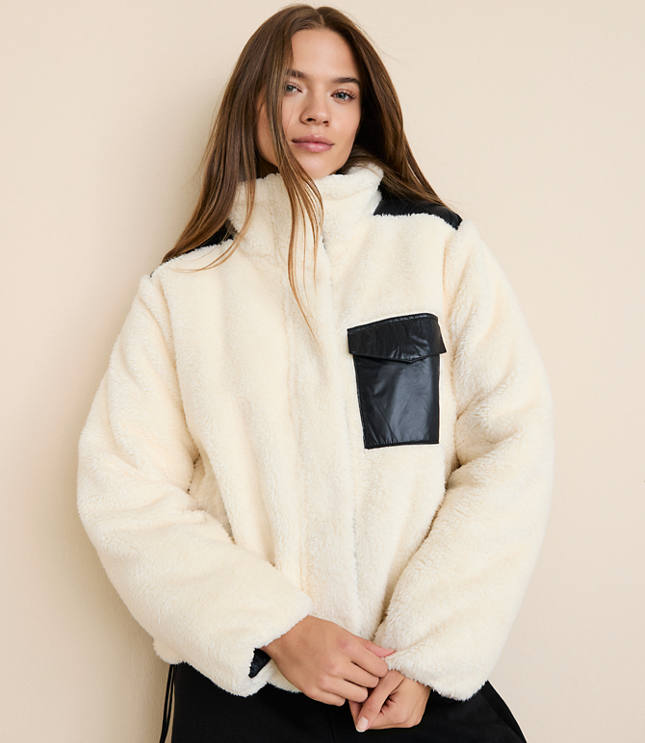 Petite Lou & Grey Sherpa Puffer Jacket