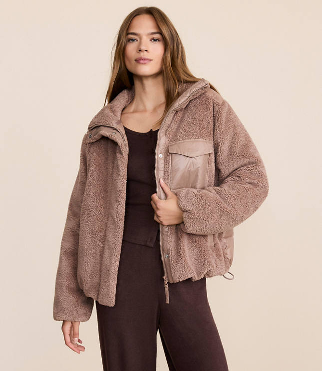 Petite Lou & Grey Sherpa Puffer Jacket