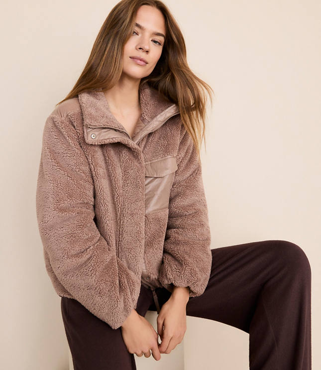 Petite Lou & Grey Sherpa Puffer Jacket