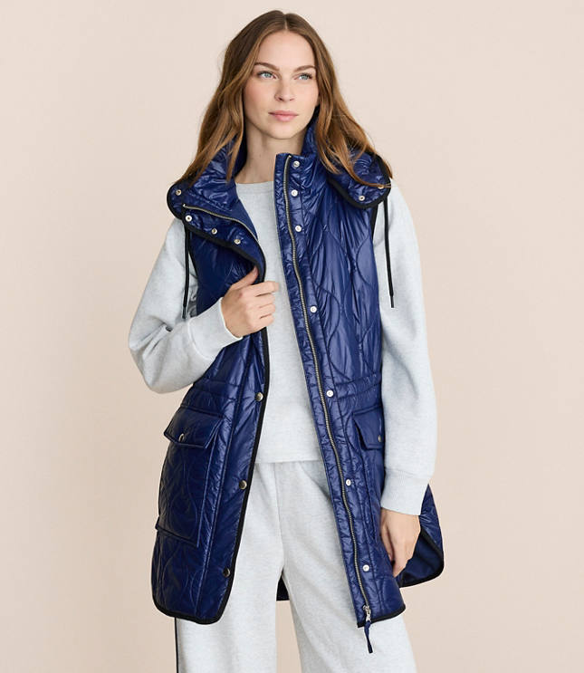 Lou & Grey Quilted Hooded Puffer Vest