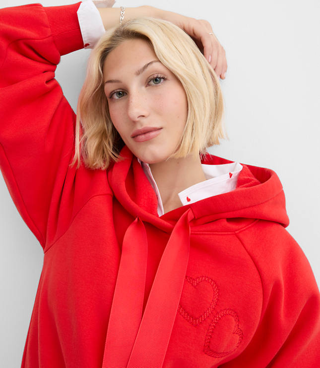 Petite Heart Embroidered Hoodie