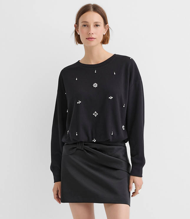 Petite Crystal Bubble Sweatshirt