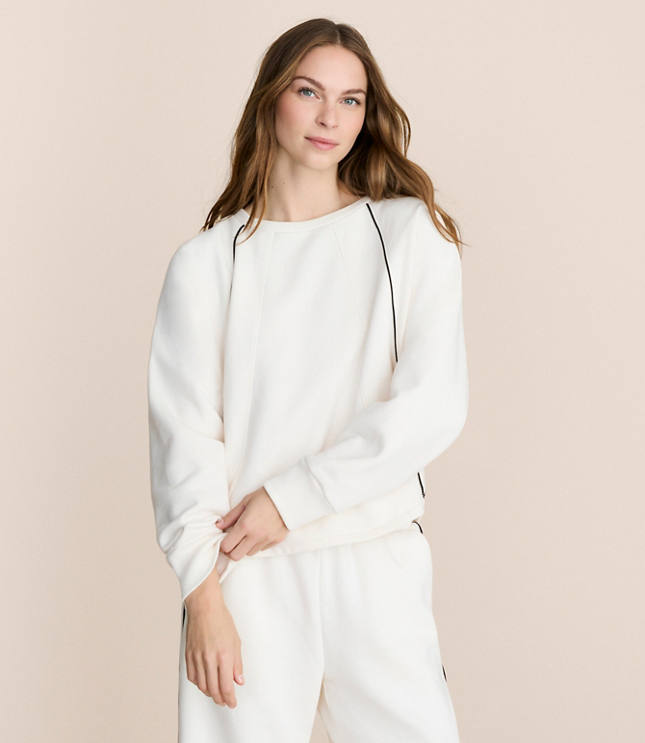 Petite Lou & Grey Piped Elite Fleece Sweatshirt