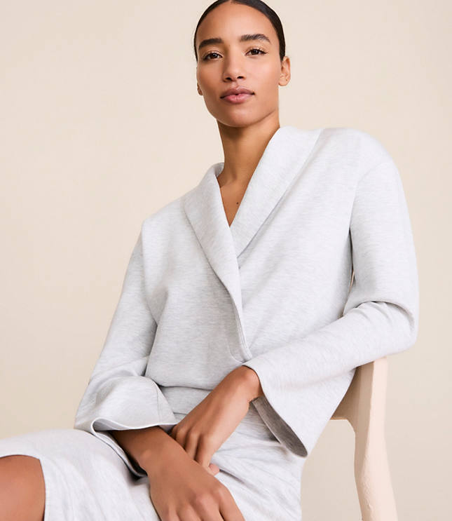 Lou & Grey Heathered Scubasoft Wrap Top