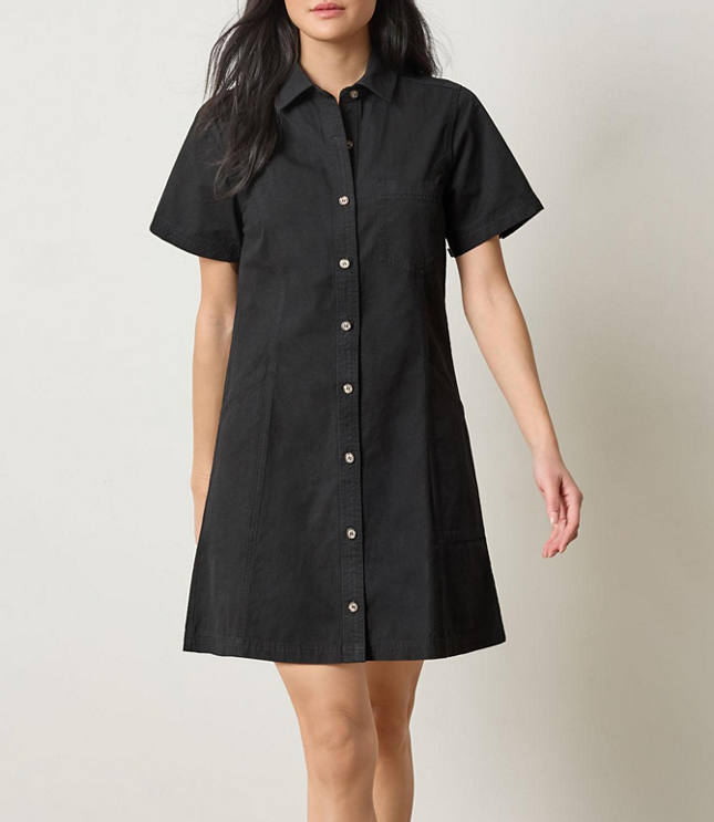 Lilla P Twill Paneled Shirtdress