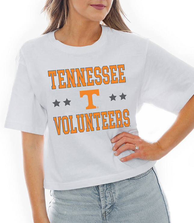 Gameday Couture Tennessee Volunteers To The Point Crop Boxy Tee
