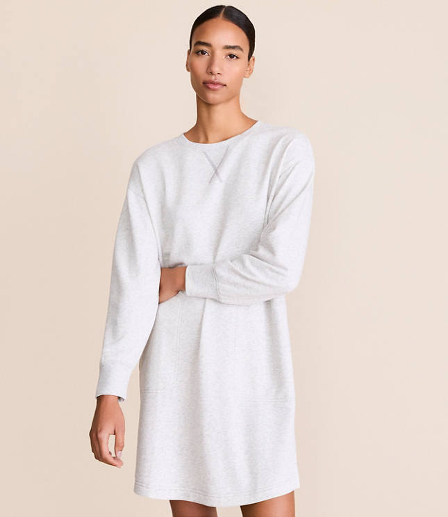 Lou & Grey Heathered Cozy Cotton Mini Pocket Dress
