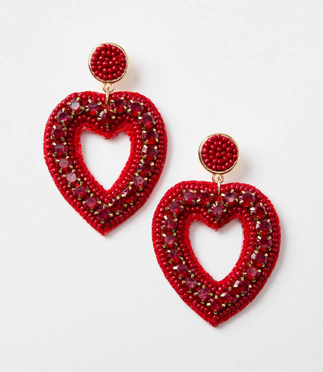 Heart Drop Statement Earrings