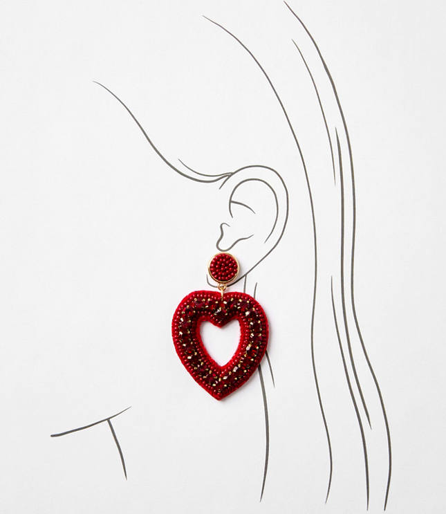 Heart Drop Statement Earrings