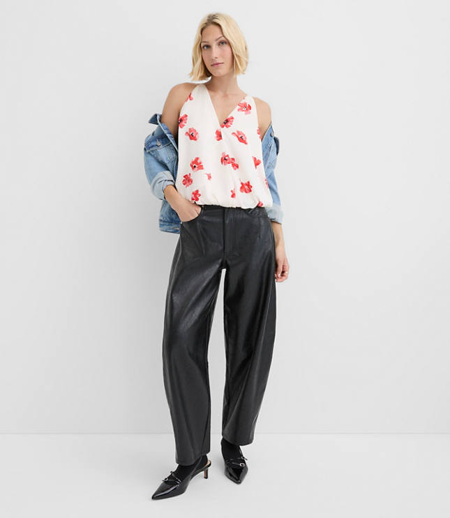 Floral Bubble Hem Wrap Cami