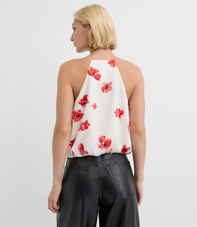 Floral Bubble Hem Wrap Cami