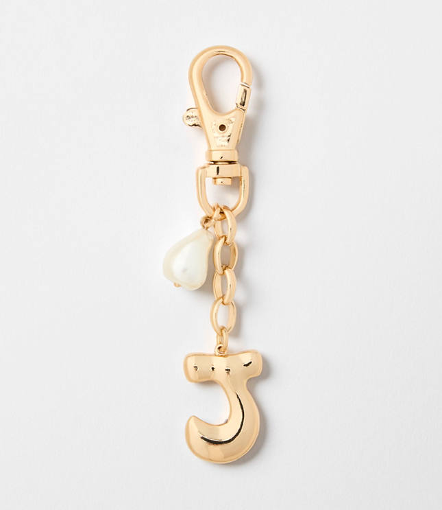 Pearlized Bubble Letter Initial Bag Charm