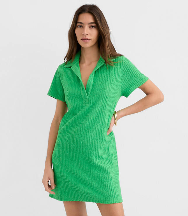 LOFT Beach Floral Stripe Terry Mini Dress