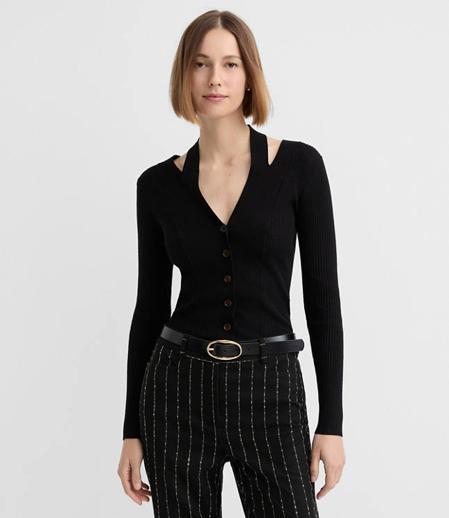 Halter Cutout Cardigan