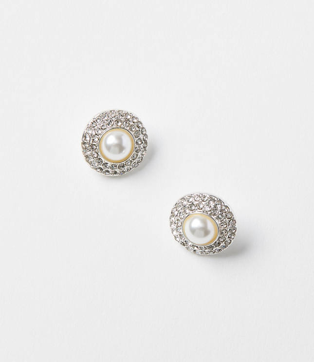 Pearlized Crystal Stud Earrings