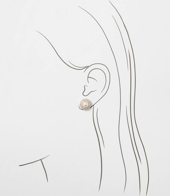 Pearlized Crystal Stud Earrings