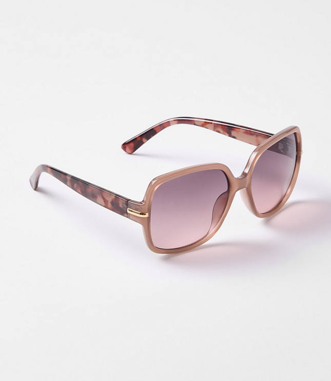 Metallic Trim Wrap Sunglasses