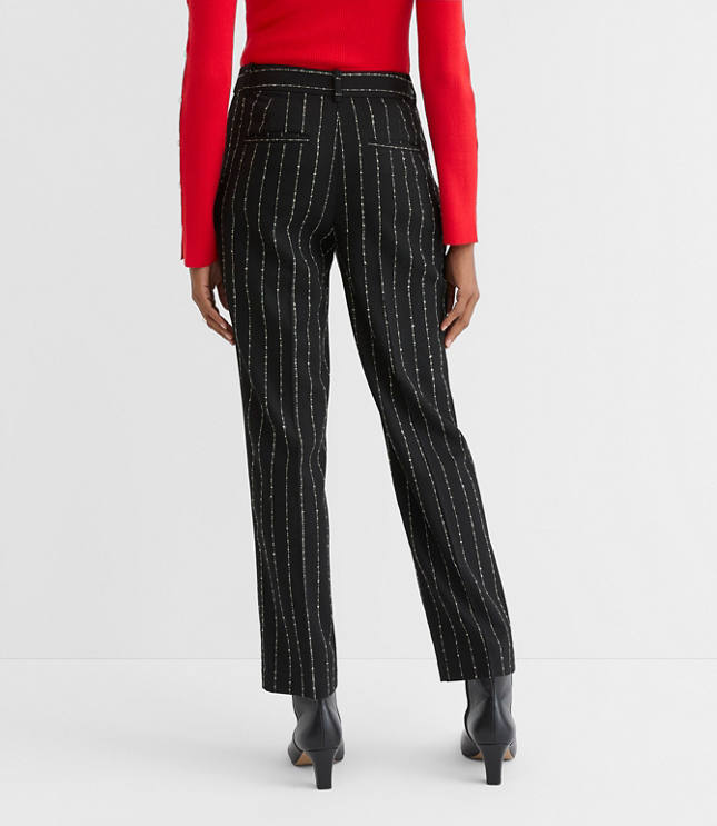 Curvy Parker Straight Pants in Brushed Pinstripe