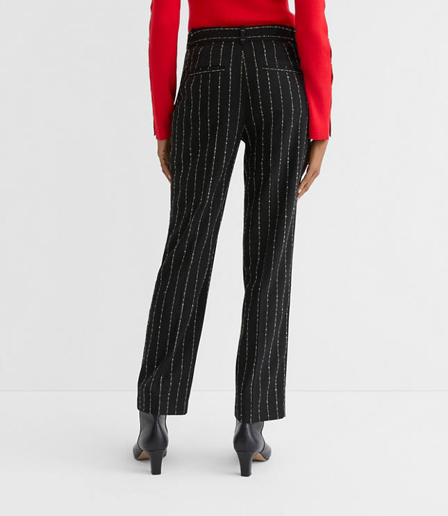 Petite Parker Straight Pants in Brushed Pinstripe
