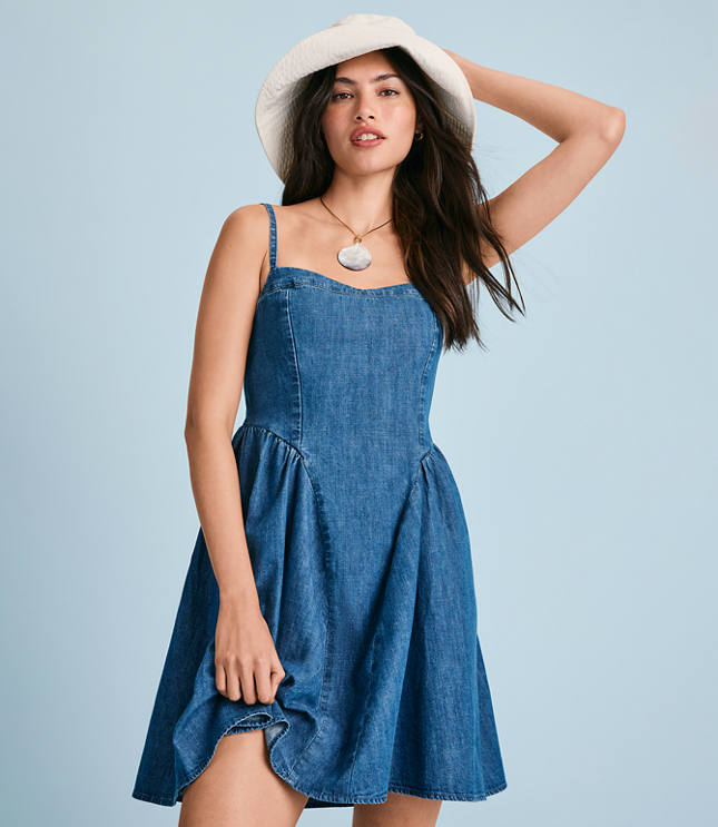 Chambray Bustier Mini Dress carousel Product Image 4