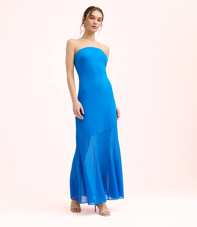Lately Strapless Mixed Media Gown