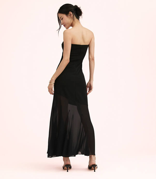 Lately Strapless Mixed Media Gown