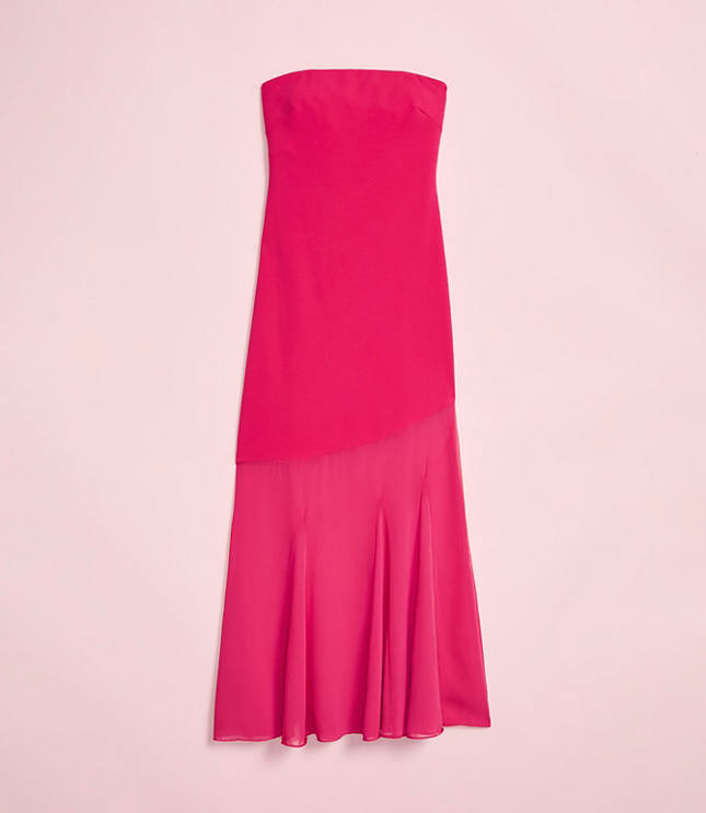 Lately Strapless Mixed Media Gown