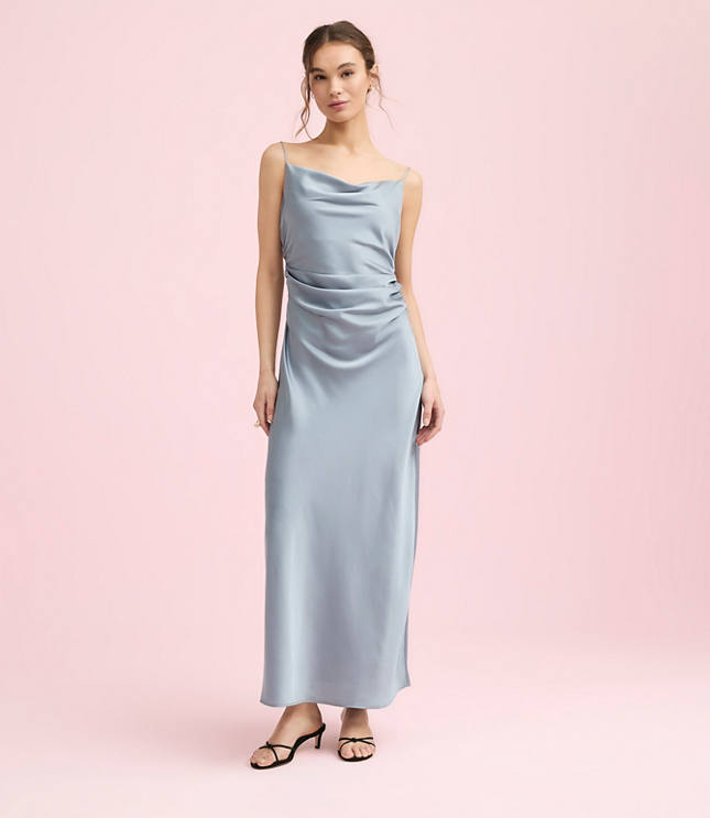 Lately Satin Cowl Neck Gown